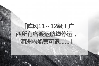 阵风11～12级！广西所有客渡运航线停运，涠洲岛船票可退……