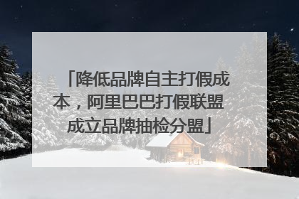降低品牌自主打假成本，阿里巴巴打假联盟成立品牌抽检分盟