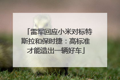 雷军回应小米对标特斯拉和保时捷：高标准才能造出一辆好车