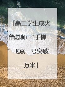 高二学生成火箭总师 “手搓”飞燕一号突破一万米