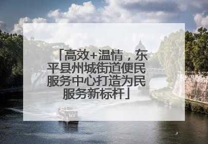 高效+温情，东平县州城街道便民服务中心打造为民服务新标杆
