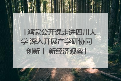 鸿蒙公开课走进四川大学 深入开展产学研协同创新丨 新经济观察