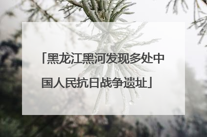 黑龙江黑河发现多处中国人民抗日战争遗址