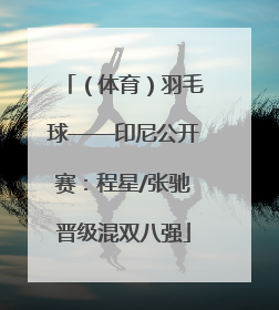 （体育）羽毛球——印尼公开赛：程星/张驰晋级混双八强