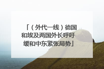 （外代一线）德国和埃及两国外长呼吁缓和中东紧张局势
