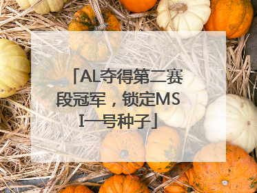 AL夺得第二赛段冠军，锁定MSI一号种子